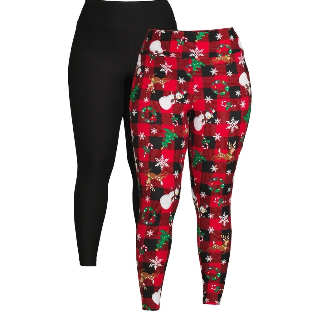 Women's Plus Size Holiday Print Legging-2 pack